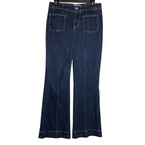 FREE PEOPLE x WE THE FREE CRVY Dark Wash Patch Pocket Flare Jeans